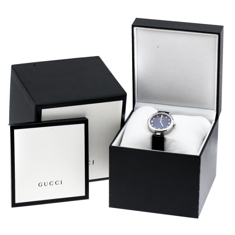 Gucci Black Stainless Steel Diamantissima 141.4 Women's Wristwatch 32 ...