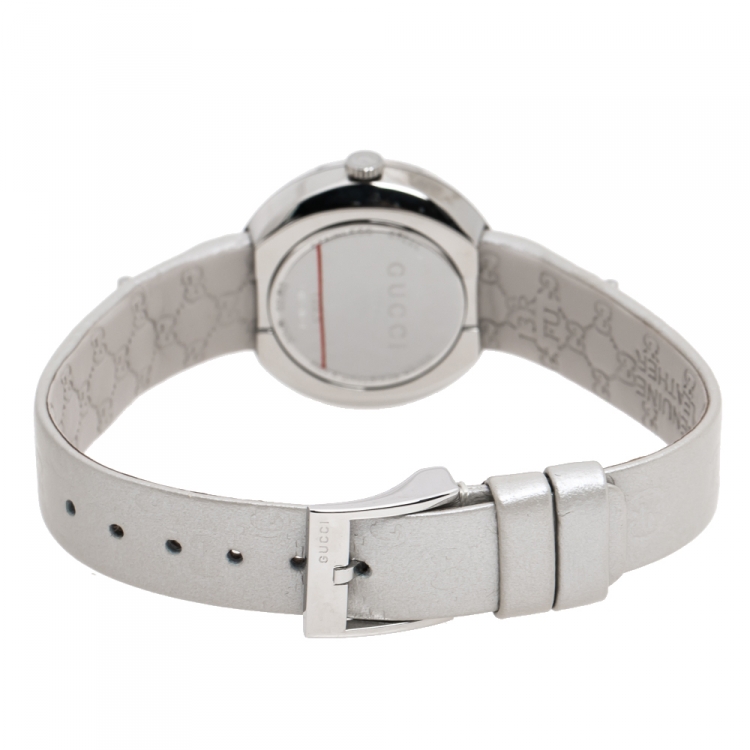 Pre Owned Gucci Silver Stainless Steel U-Play 129.5 Women's Wristwatch 27 mm