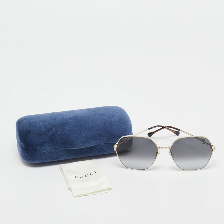 Pre Owned Gucci Black Gradient GG1335S Horsebit Square Sunglasses