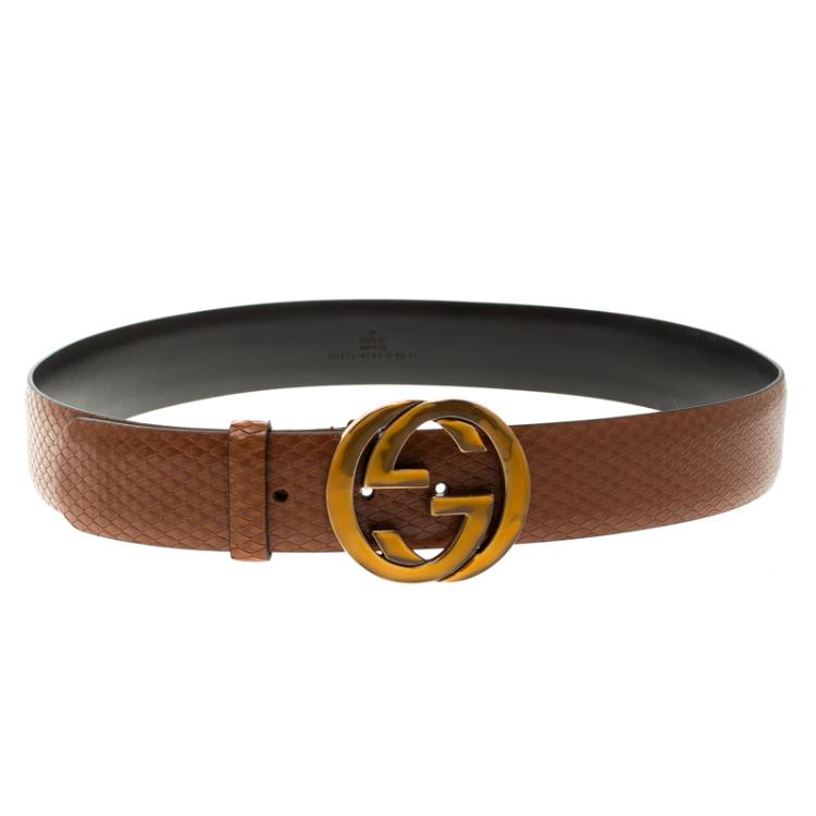 GG snake-buckle leather belt