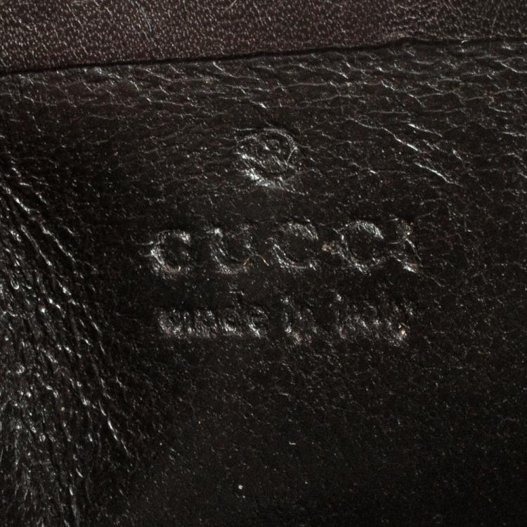 Pre Owned Gucci Beige/Brown GG Canvas and Leather Card Case