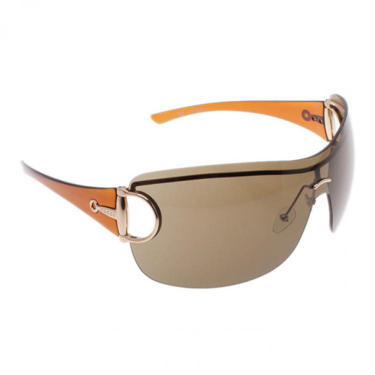 Gucci Brown GG 2711 Horsebit Shield Sunglasses Gucci | TLC