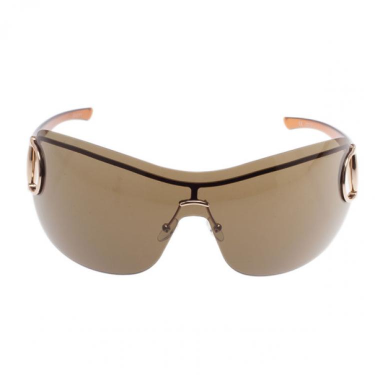 Gucci Brown GG 2711 Horsebit Shield Sunglasses Gucci | TLC