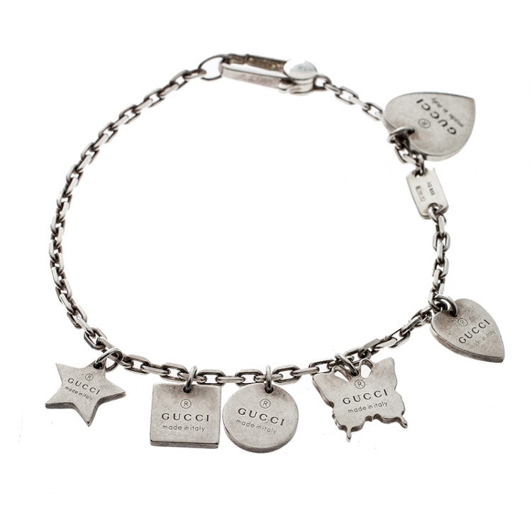 Ambassade Lover og forskrifter forvridning Gucci Trademark Silver Charm Bracelet 18cm Gucci | TLC