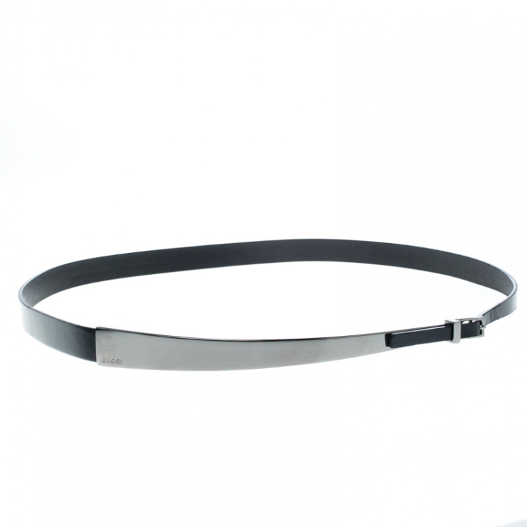 gucci skinny belt black