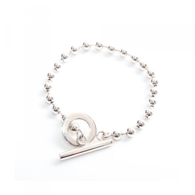 Pre Owned Gucci Silver Bead Toggle Bracelet