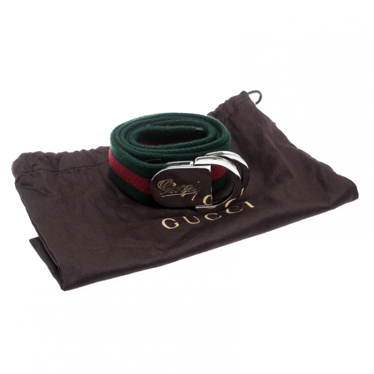 women's green and red gucci belt