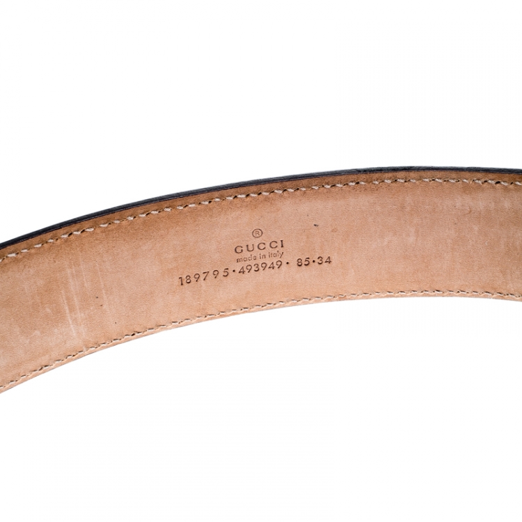 Pre Owned Gucci Metallic Leather Buckle Belt 95 CM