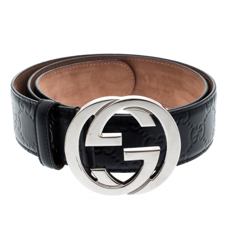 Gucci Brown Guccissima Leather Interlocking GG Buckle Belt 90CM Gucci