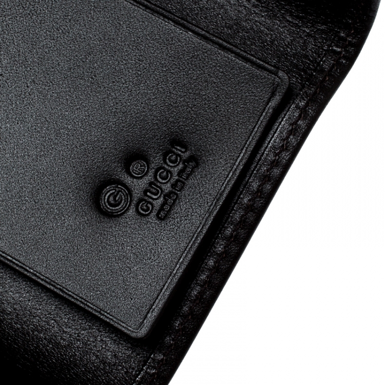 Pre Owned Gucci Lilac/Black GG Canvas and Leather 6 Key Case