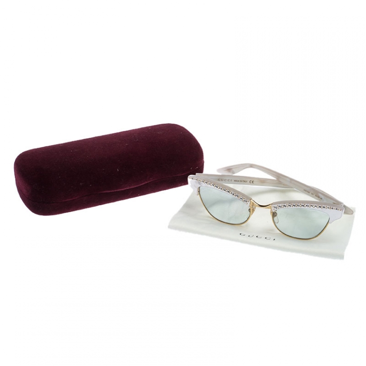 gucci white cat eye sunglasses