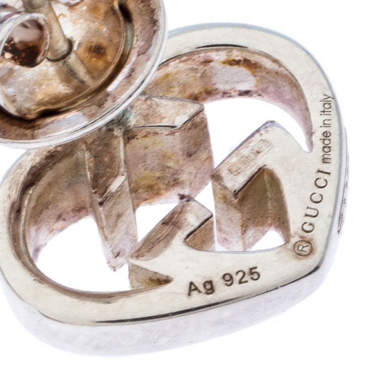 Pre Owned Gucci Sterling Silver Love Britt Stud Earrings