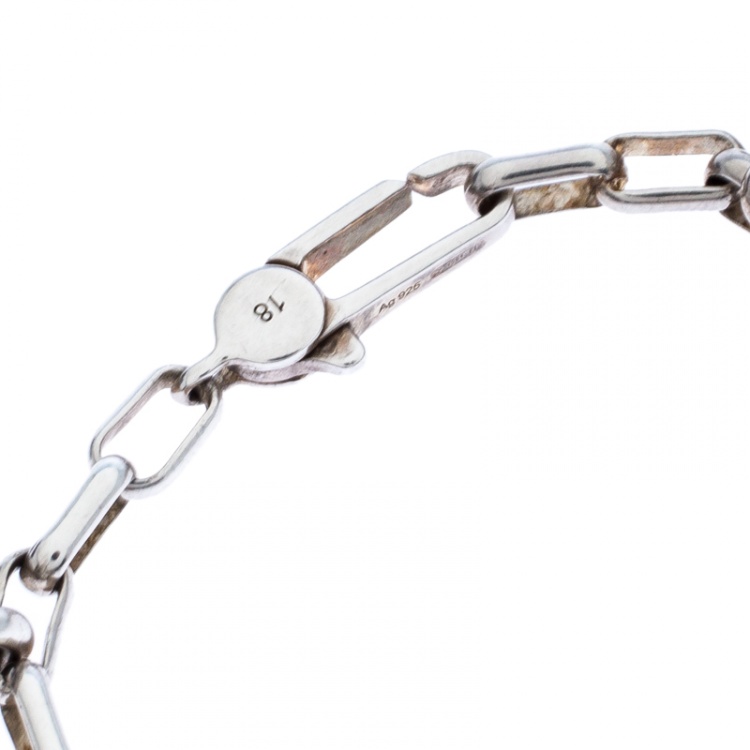 Pre Owned Gucci GG Interlocking Silver Chain Link Bracelet