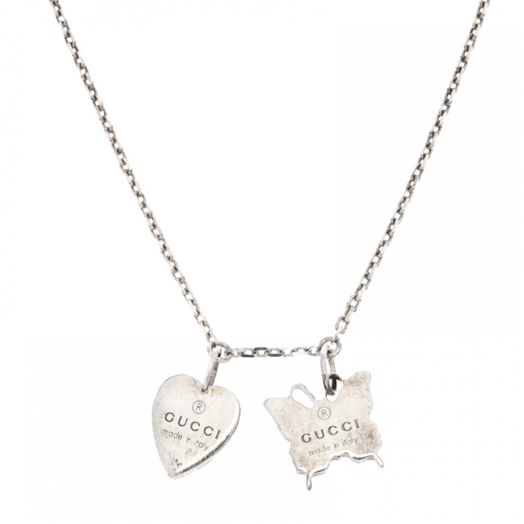 Gucci Silver Trademark Heart Necklace Gucci