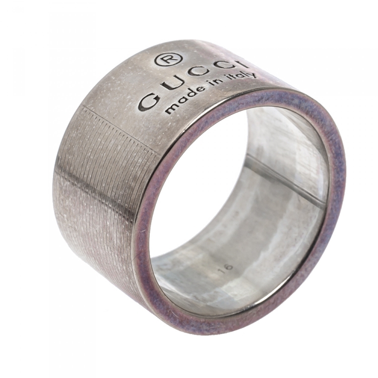 gucci silver band ring