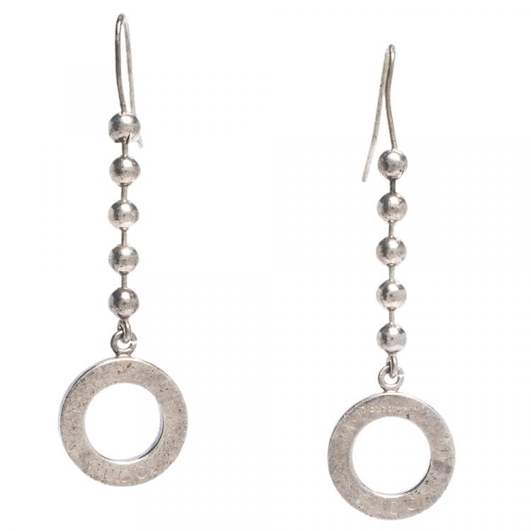 مملوكة مسبقًا Gucci Bead Silver Drop Hook Earrings