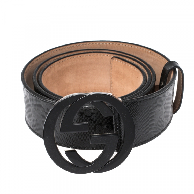 gucci black imprime belt