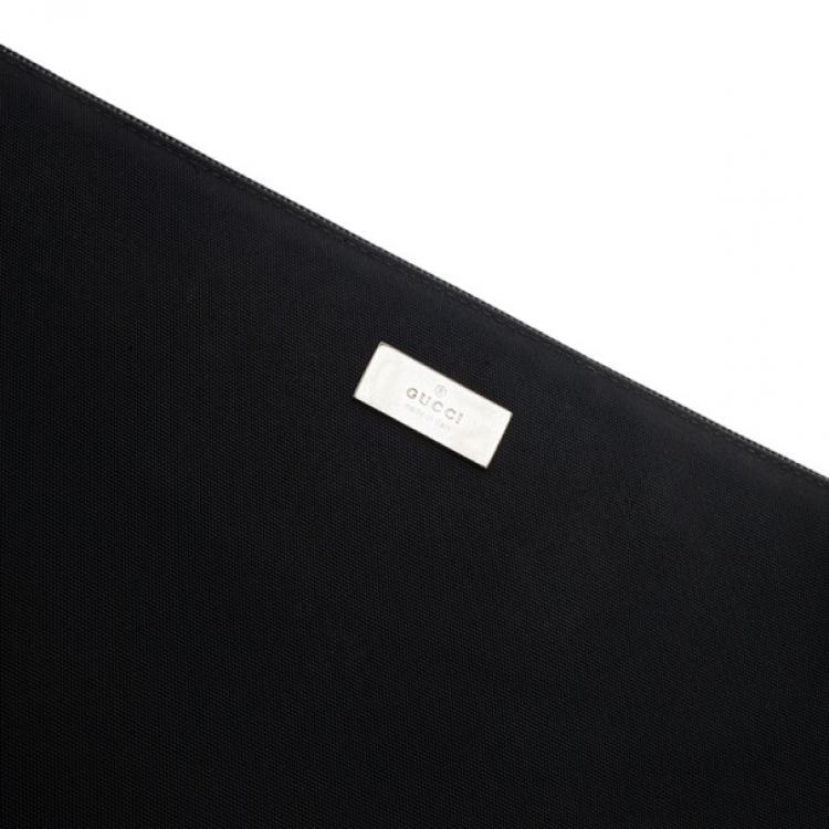 Pre Owned Gucci Black Nylon Laptop Case