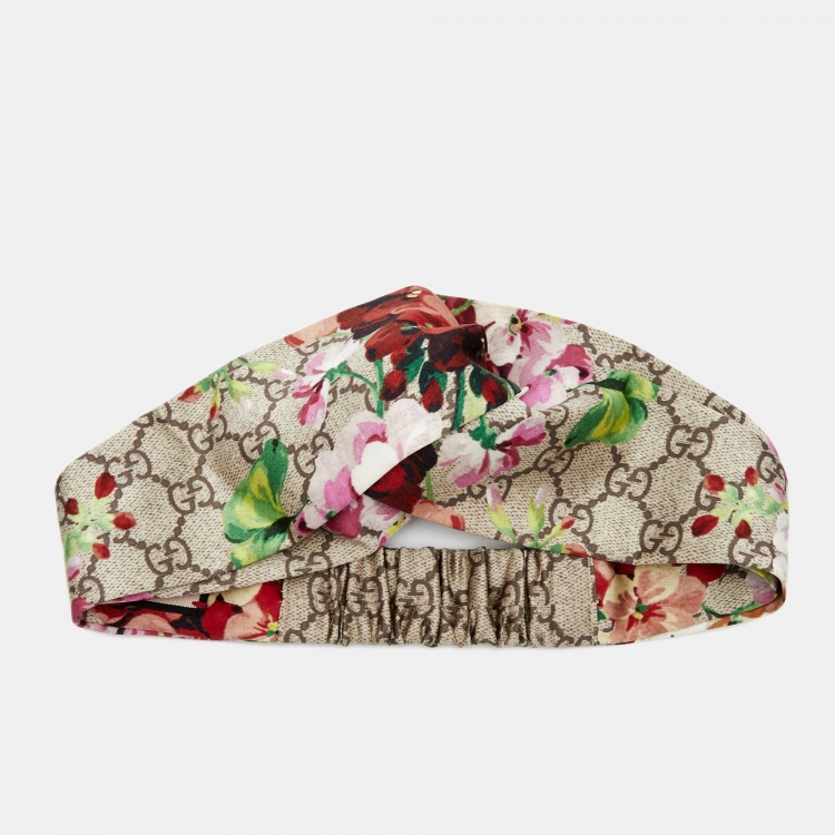 Gucci Beige Blooms Print Silk Headband Gucci | TLC