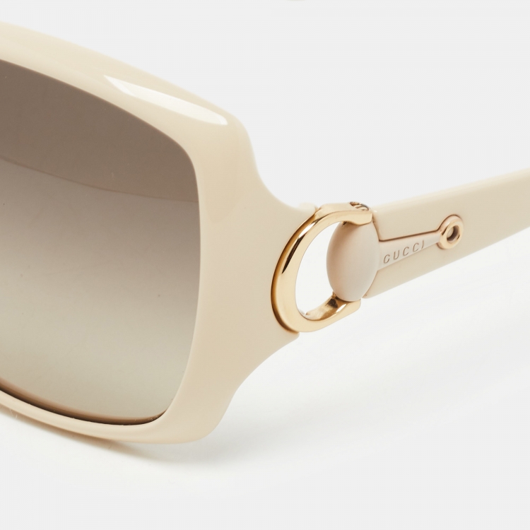 Pre Owned Gucci Cream GG3609/S Gradient Oversized Sunglasses