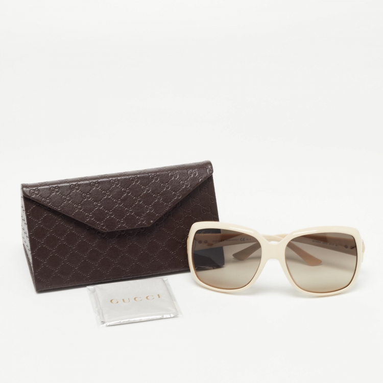 Pre Owned Gucci Cream GG3609/S Gradient Oversized Sunglasses