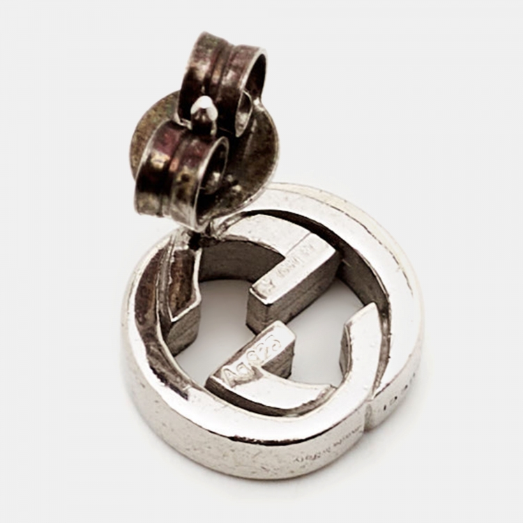 Pre Owned Gucci GG Sterling Silver Stud Earrings