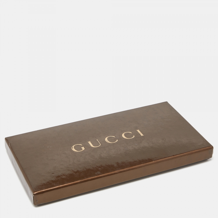 Pre Owned Gucci Black GG Logo Print Charm Detail Silk Bandeau Scarf