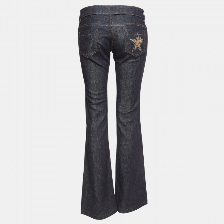 Pre Owned Gucci Navy Blue Denim Flared Jeans M Waist 42"