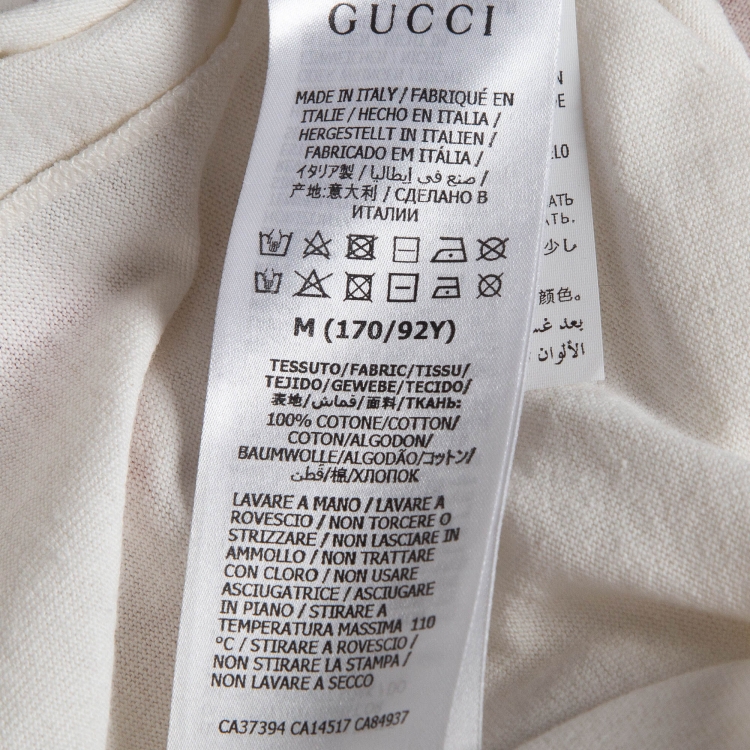 Pre Owned Gucci Cream Beverly Hills Cherry Print Cotton T-Shirt M