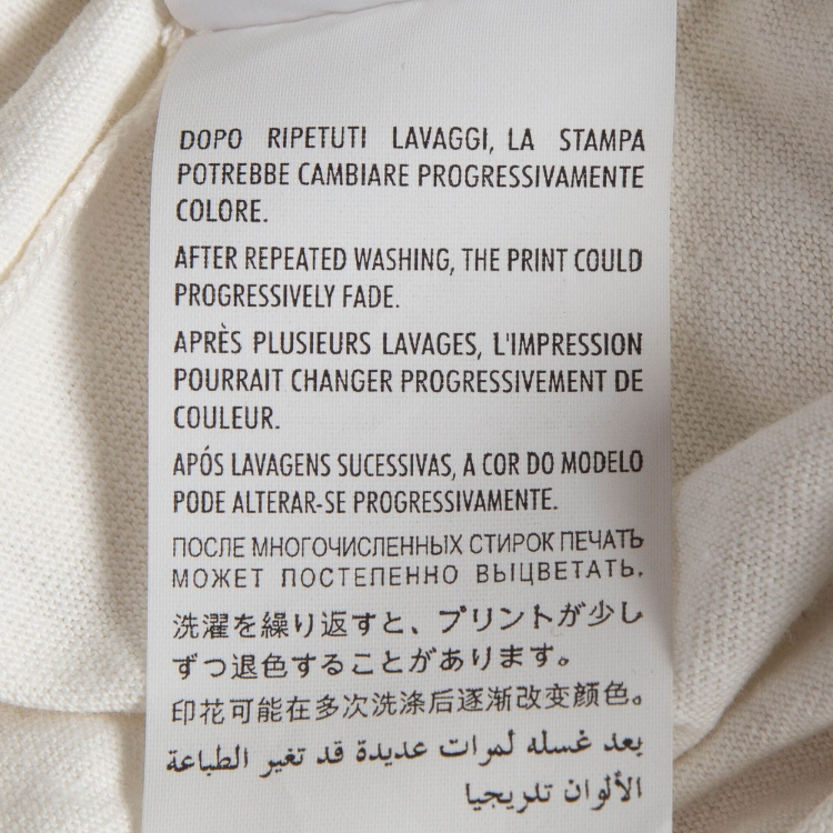 Pre Owned Gucci Cream Beverly Hills Cherry Print Cotton T-Shirt M