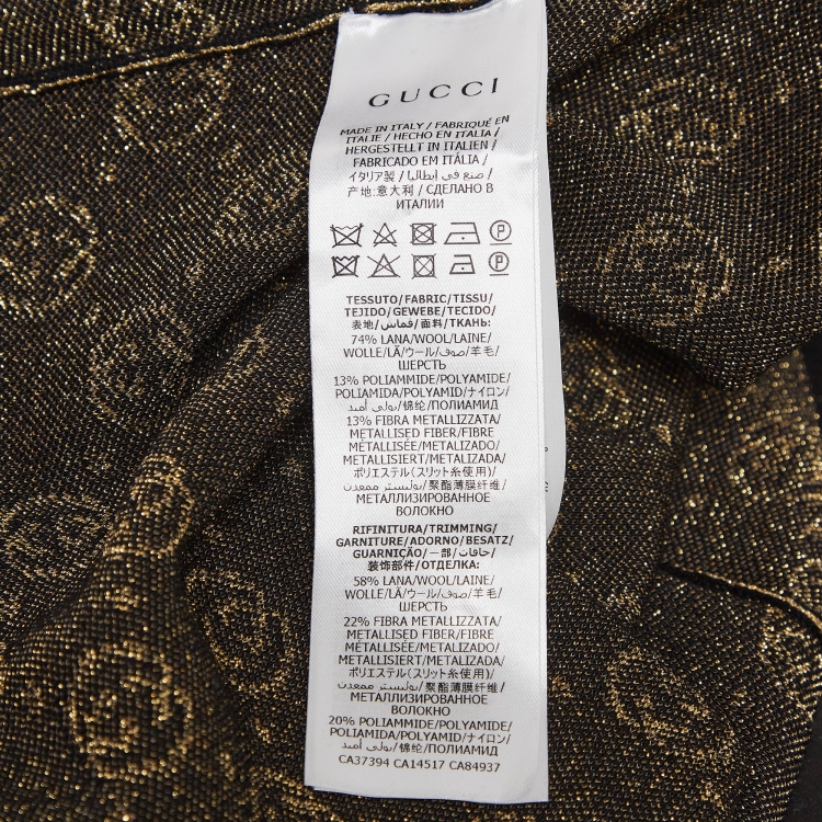 مملوكة مسبقًا Gucci Black GG Interlock Lame Wool Top XXS