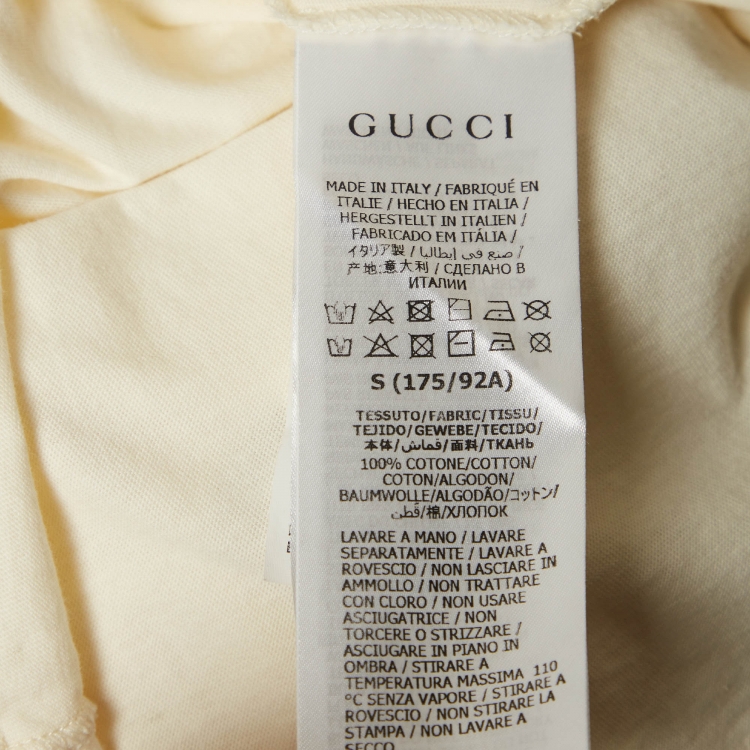 Pre Owned Gucci Off-White GG Interlocked Print Jersey T-Shirt S