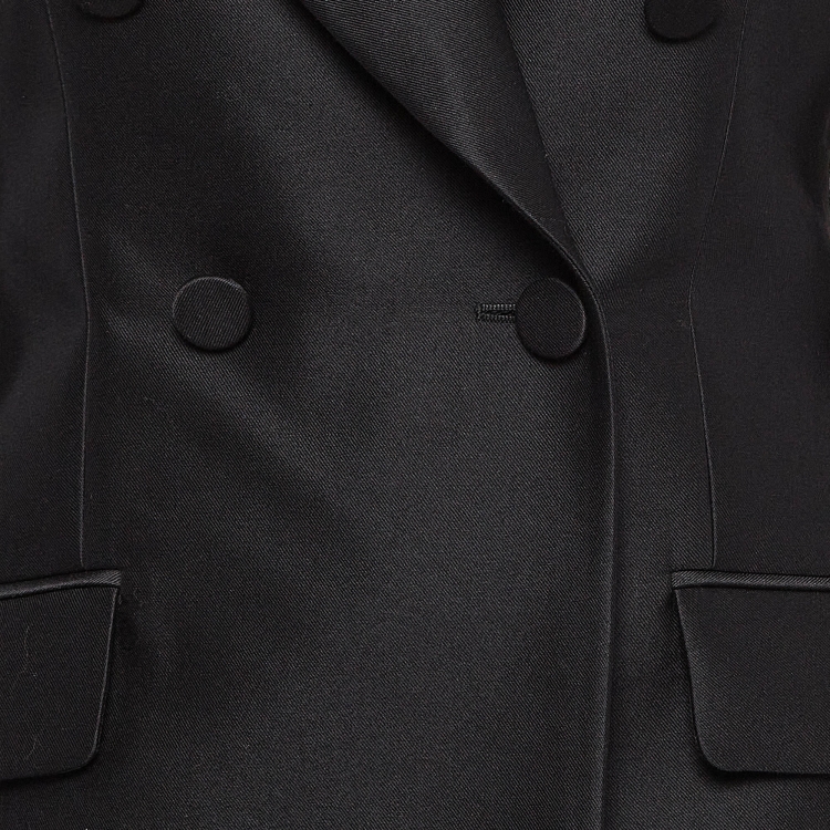 Pre Owned Gucci Black Gabardine Double Breasted Pants Suit S/L