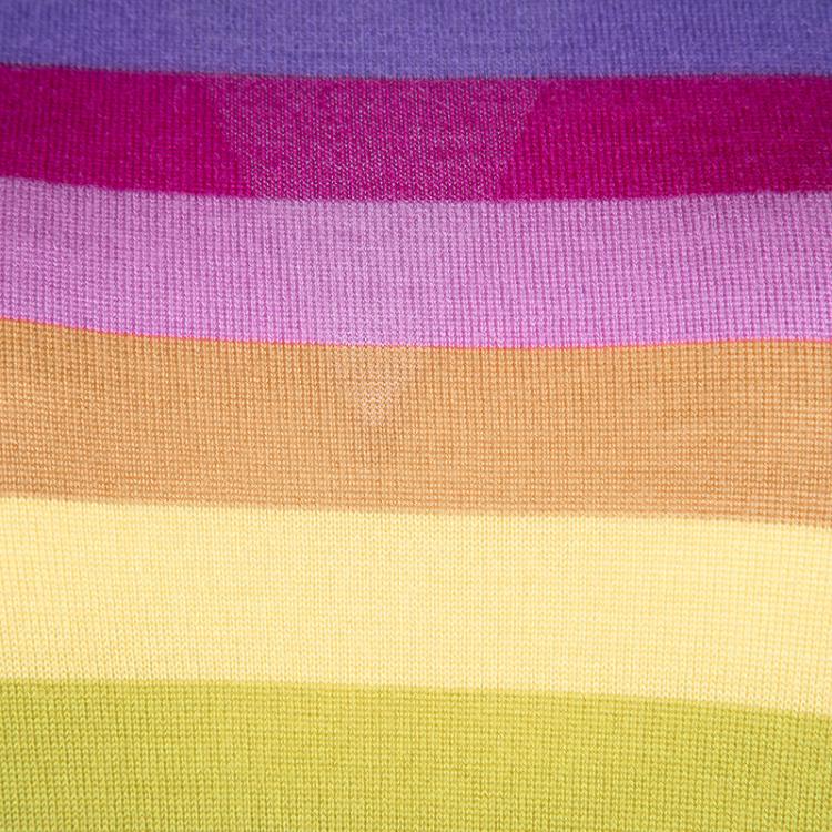 Pre Owned Gucci Multicolor Striped Cashmere Sweater M