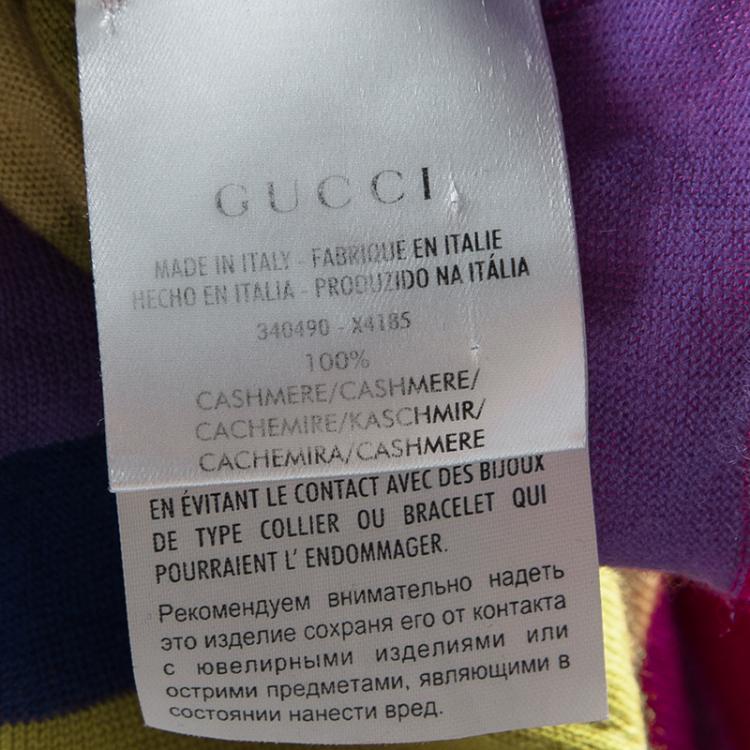 Pre Owned Gucci Multicolor Striped Cashmere Sweater M