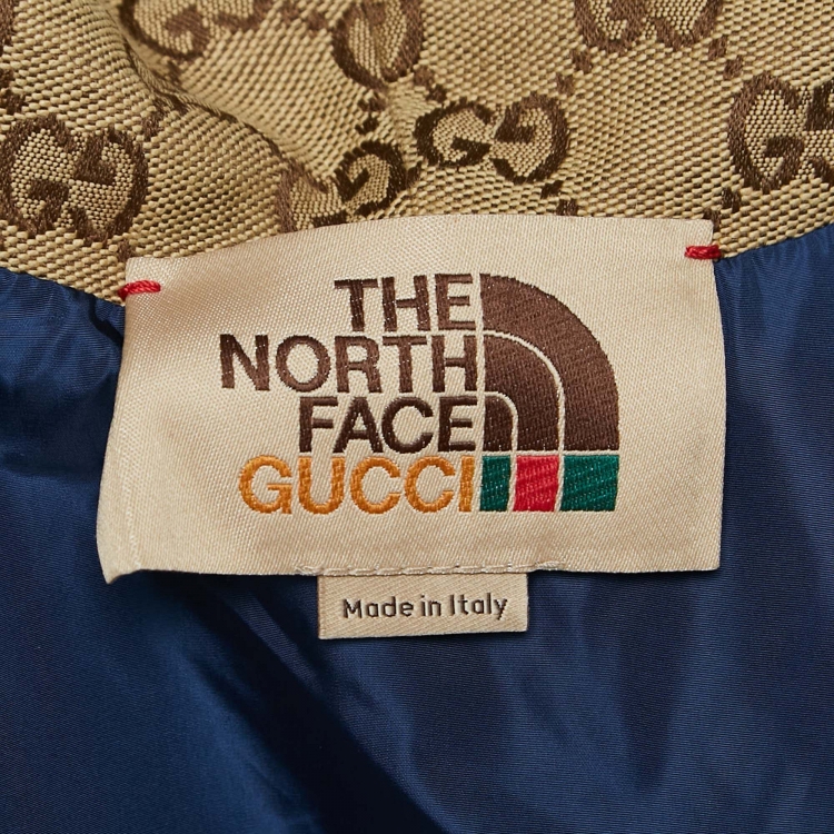 Pre Owned Gucci X The North Face GG Canvas and Faux Shearling Jacket XS
