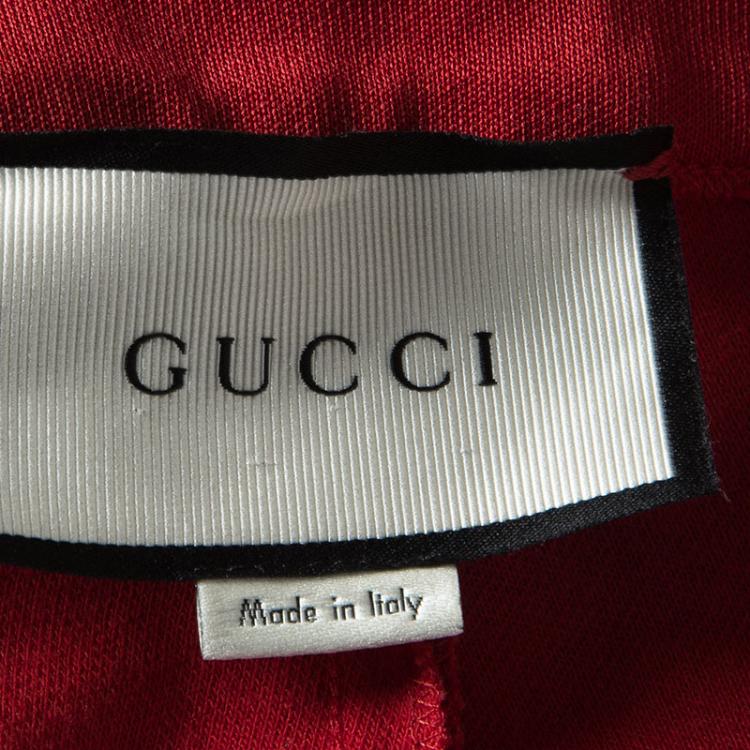 Pre Owned Gucci Red Jersey Striped Stirrup Sylvie Web Pants XS