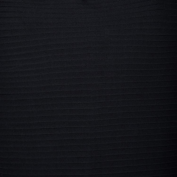 Pre Owned Gucci Black Rib Knit Cross Back Detail Sleeveless Top L