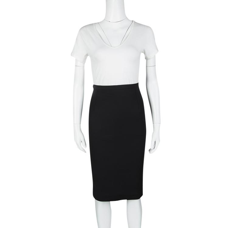 Pre Owned Gucci Black High Waist Pencil Skirt S
