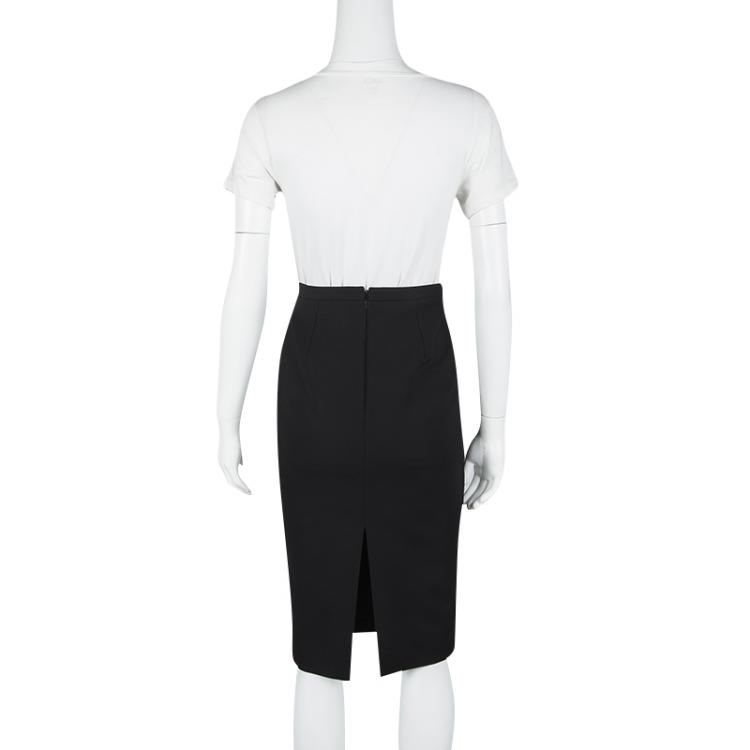 Pre Owned Gucci Black High Waist Pencil Skirt S