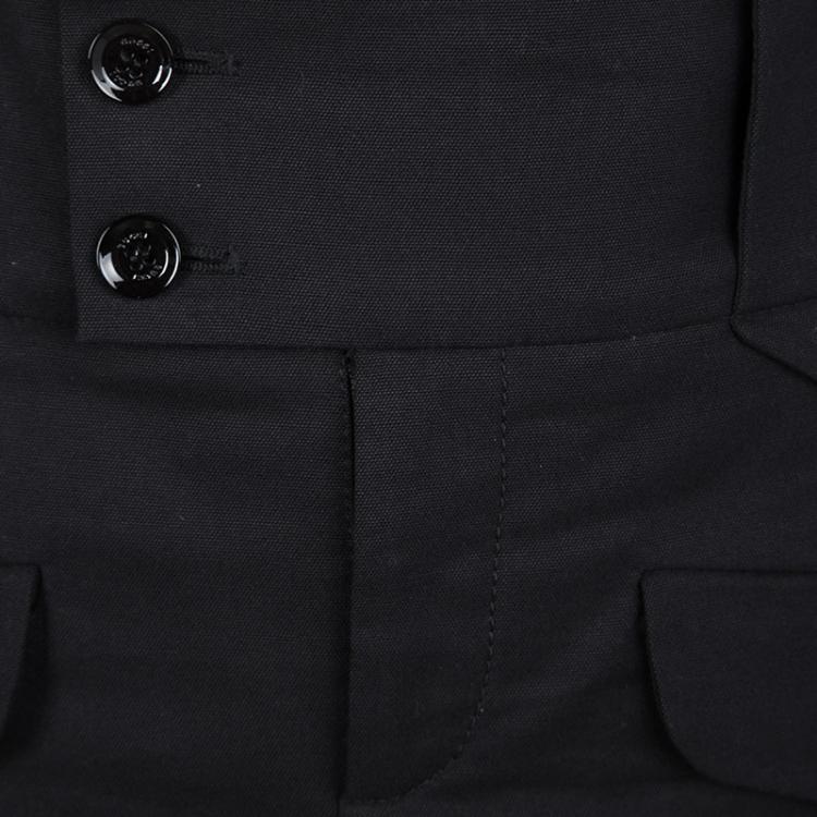 Pre Owned Gucci Black Pleat Detail Skirt M
