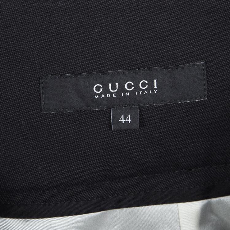 Pre Owned Gucci Black Pleat Detail Skirt M