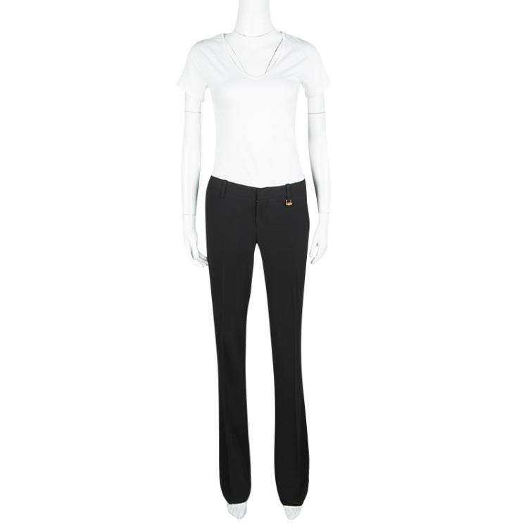 Pre Owned Gucci Black Flared Bottom Tailored Trousers S
