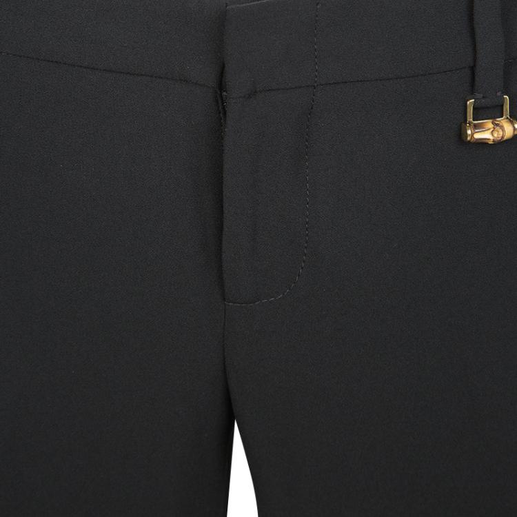 Pre Owned Gucci Black Flared Bottom Tailored Trousers S