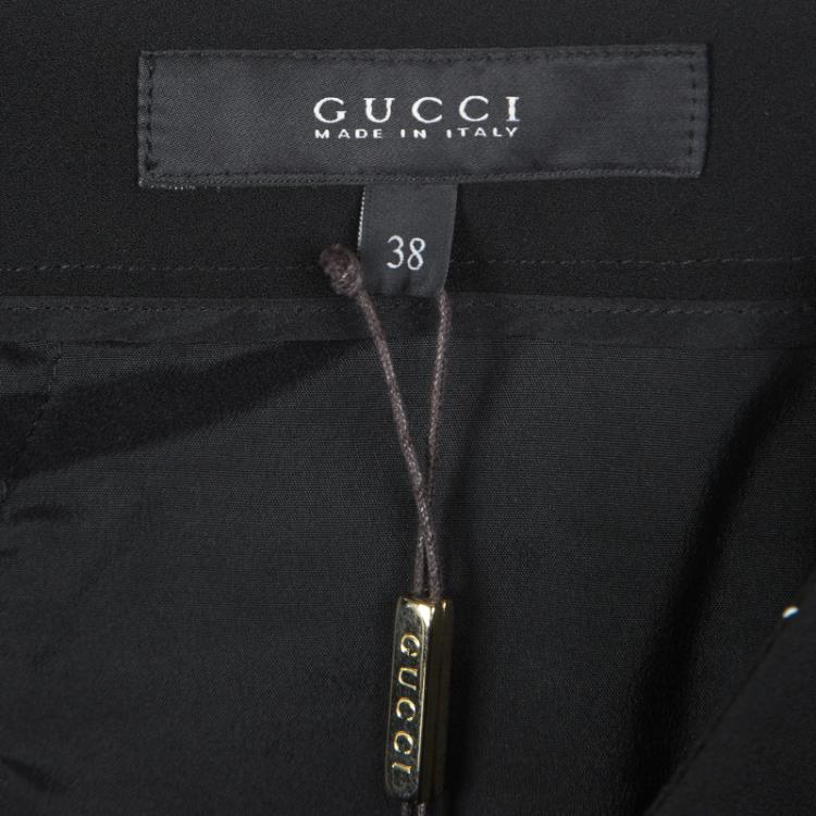 Pre Owned Gucci Black Flared Bottom Tailored Trousers S