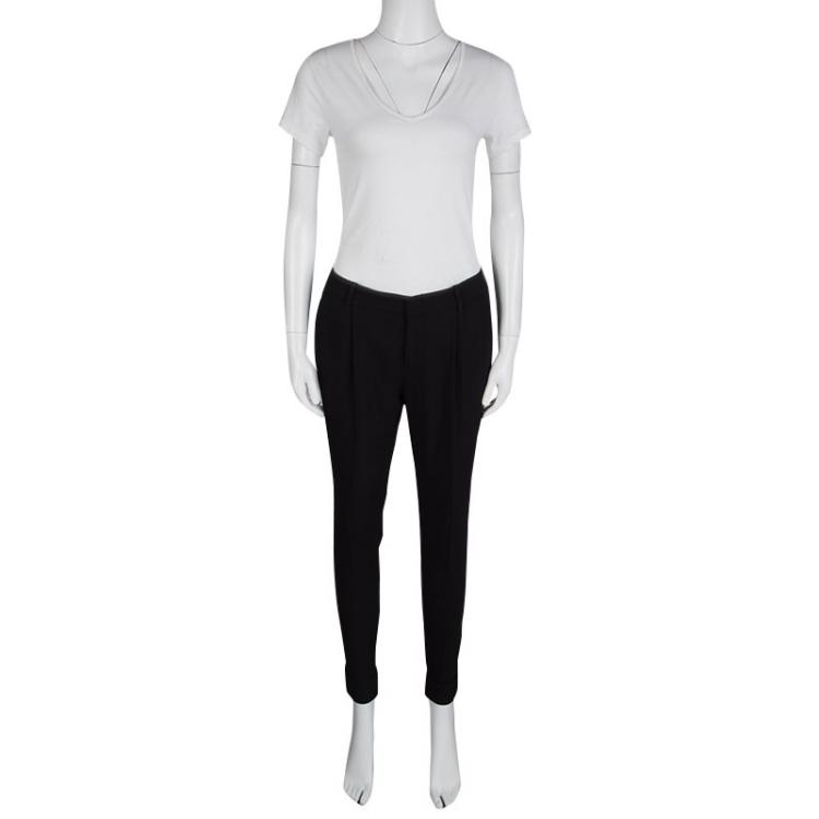Pre Owned Gucci Black Wool Tailored Cropped Pants S