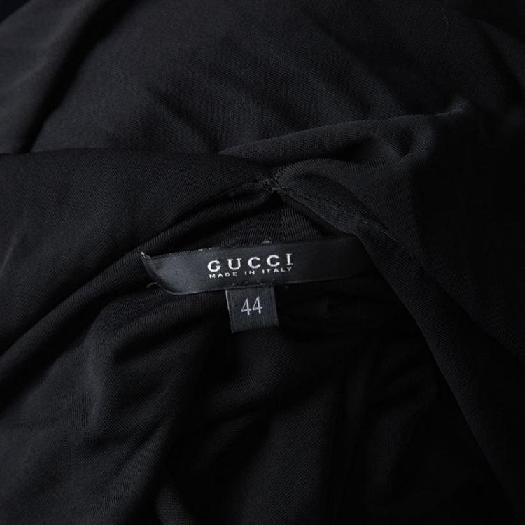 مملوكة مسبقًا Gucci Black Cutout Detail Sleeveless Draped Dress M