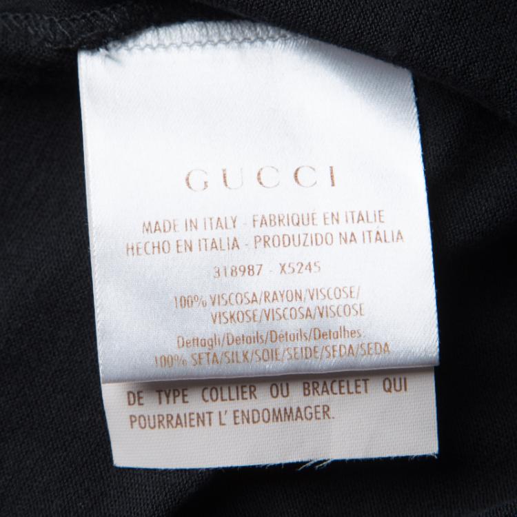 Pre Owned Gucci Black Flutter Sleeve Top XS
