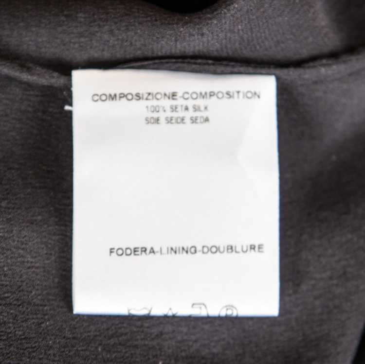 Pre Owned Gucci Black Silk Neck Tie Long Sleeve Blouse M