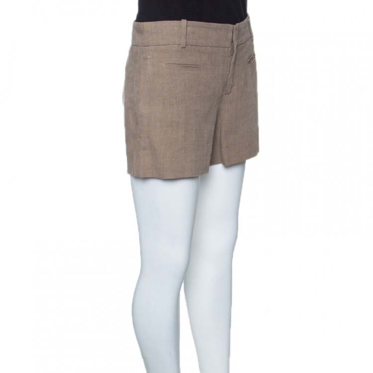 Pre Owned Gucci Brown Horsebit Pocket Detail Shorts M
